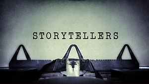 Vintage Typewriter with Storytellers Text on Aged Paper Background HD wallpaper