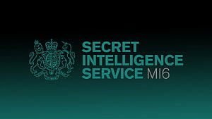 MI6 Secret Intelligence Service Emblem and Logo on Dark Teal Gradient Background HD wallpaper
