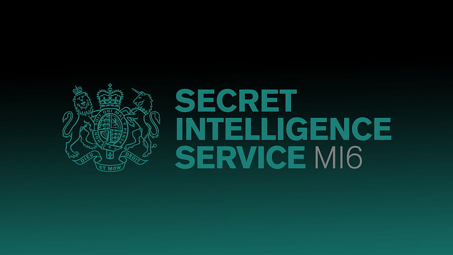 MI6 Secret Intelligence Service Emblem and Logo on Dark Teal Gradient Background HD wallpaper