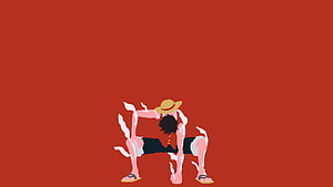 Monkey D. Luffy Minimalist Illustration in One Piece Anime Style HD wallpaper