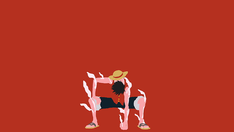 Monkey D. Luffy Minimalist Illustration in One Piece Anime Style HD wallpaper
