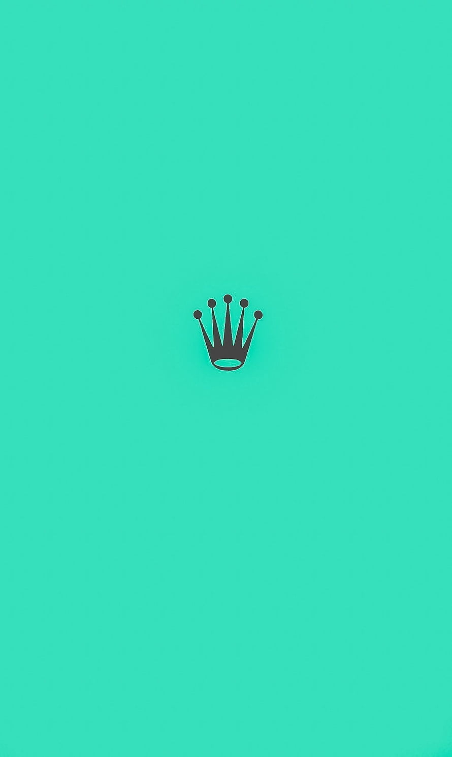 Minimalist Rolex Crown Logo on a Solid Turquoise Background HD phone wallpaper
