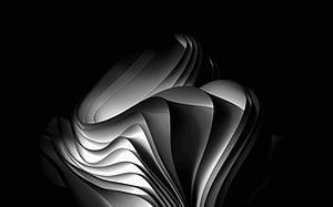 Windows 11 Flow Dark Mode Abstract 3D Ribbon Wallpaper HD wallpaper