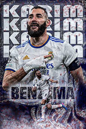 Karim Benzema Real Madrid White Kit Football Player Portrait HD phone wallpaper