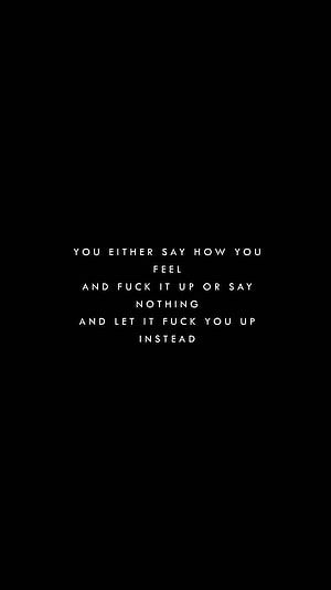Minimalist Black Background with White Typography Quote About Emotional Expression HD phone wallpaper