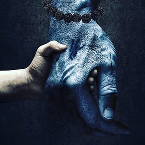 Dark Lord Shiva Hand with Rudraksha Beads and Trishul Mark HD wallpaper