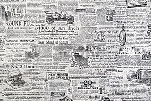 Vintage Newspaper Collage Wallpaper with Early 1900s Advertisements and Illustrations HD wallpaper