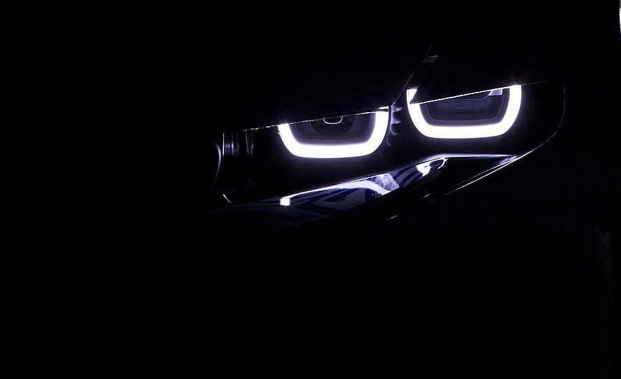 BMW Adaptive LED Headlights Glowing in Darkness HD wallpaper