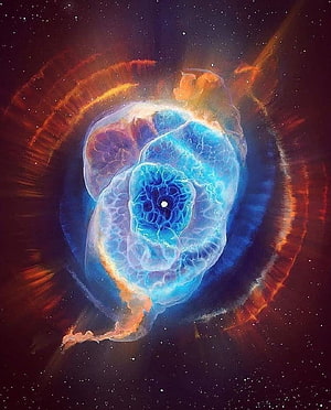 Cat's Eye Nebula NGC 6543 Hubble Space Telescope Deep Field Cosmic Art HD phone wallpaper
