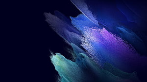Abstract Digital Art with Electric Blue and Magenta Particle Swirls on Dark Background HD wallpaper