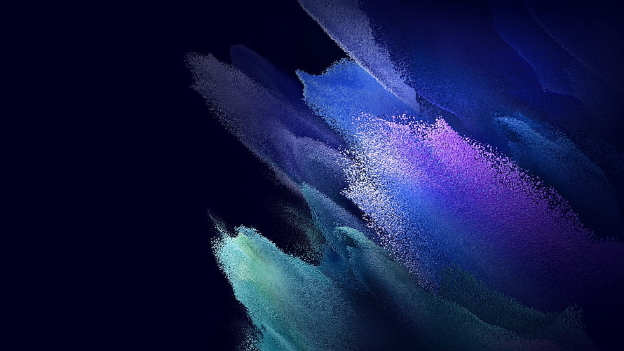 Abstract Digital Art with Electric Blue and Magenta Particle Swirls on Dark Background HD wallpaper
