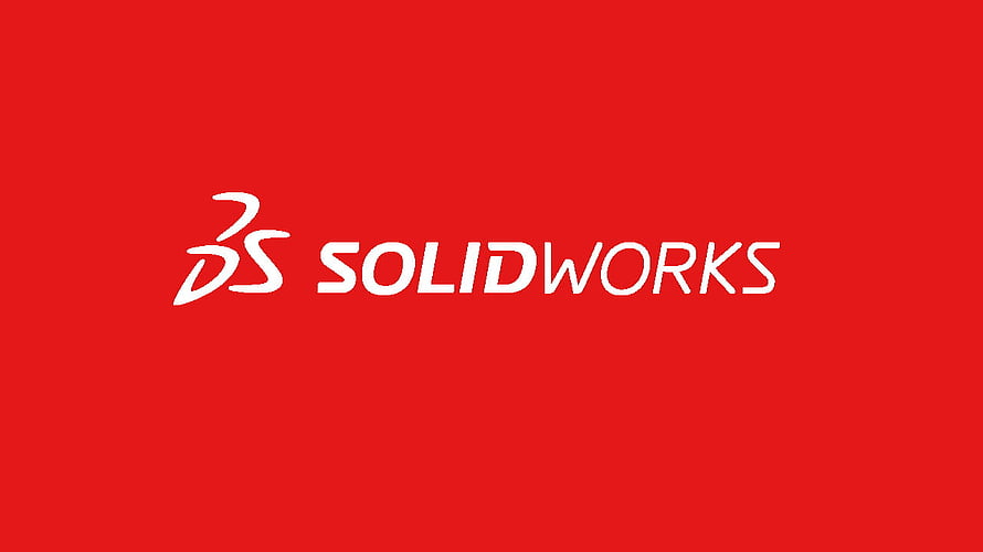 SolidWorks 3D CAD Software Logo on Vibrant Red Background HD wallpaper