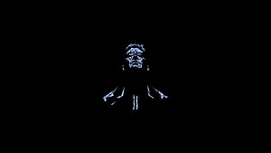 Minimalist Geometric Portrait of a Man in Low-Light Blue Tones on Black Background, Minimalist Dark HD wallpaper