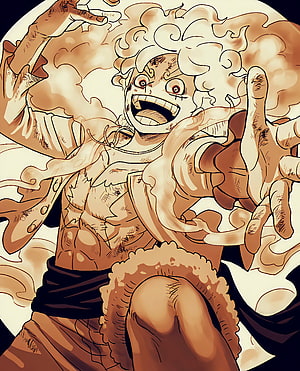 Luffy Gear 5 Awakening in One Piece Manga Style HD phone wallpaper