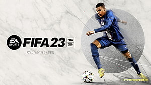 Kylian Mbappé in Paris Saint-Germain Kit for FIFA 23 Cover Art HD wallpaper