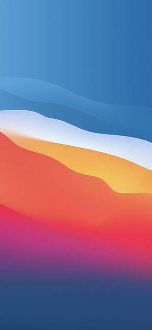 iOS 14 Default Wallpaper with Layered Gradient Waves in Blue, Orange, and Pink HD phone wallpaper