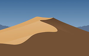 Minimalist Mojave Desert Dune Landscape with Clear Blue Sky HD wallpaper