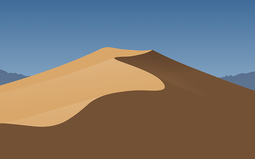 Minimalist Mojave Desert Dune Landscape with Clear Blue Sky HD wallpaper