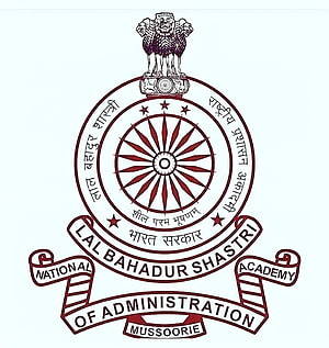 Lal Bahadur Shastri National Academy of Administration Emblem with Ashoka Lion Capital and Dharma Chakra HD phone wallpaper
