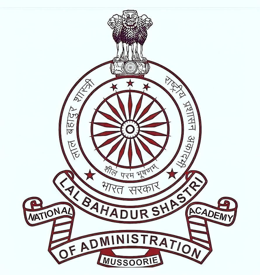 Lal Bahadur Shastri National Academy of Administration Emblem with Ashoka Lion Capital and Dharma Chakra HD phone wallpaper