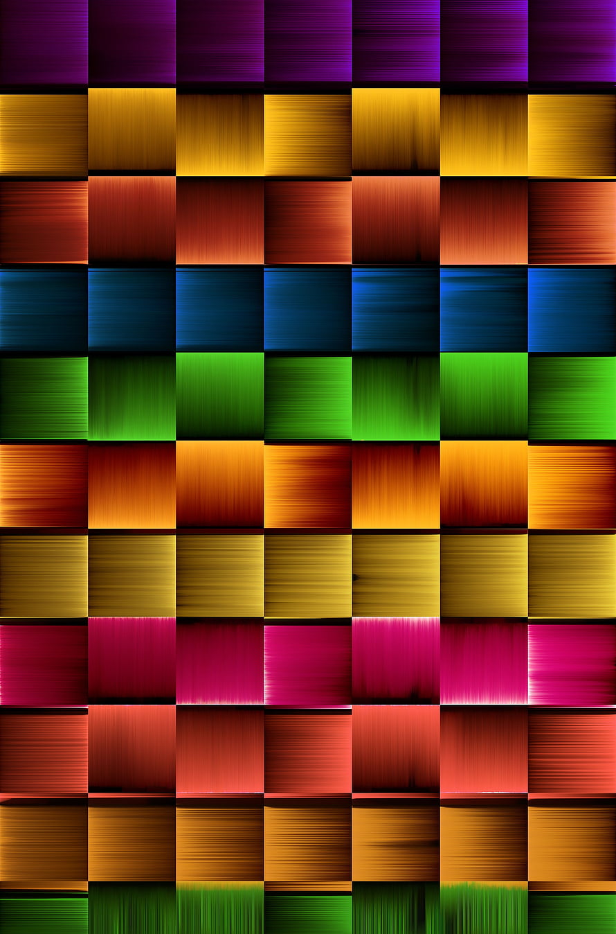 Vibrant Abstract Grid of Colorful Textured Squares HD phone wallpaper