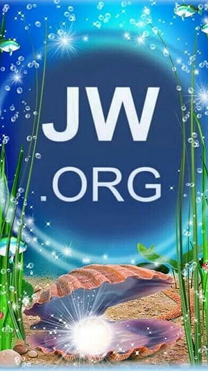 JW.org Underwater Scene with Glowing Pearl in Open Seashell and Rising Bubbles HD phone wallpaper