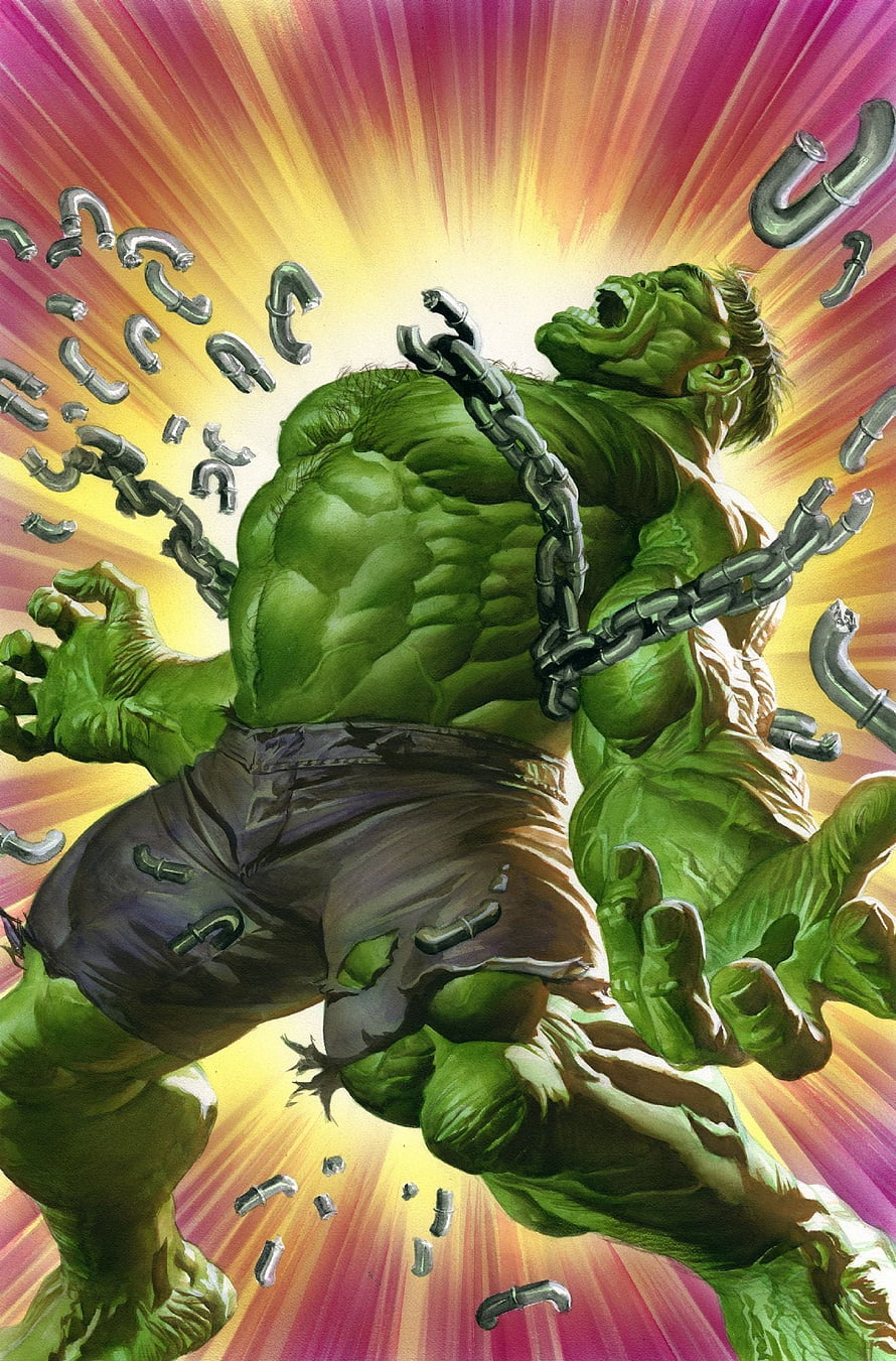 Hulk Breaking Chains in Dynamic Comic Art Style HD phone wallpaper