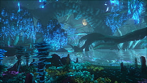 ARK Survival Evolved Aberration Luminous Marshlands Bioluminescent Cave Environment HD wallpaper