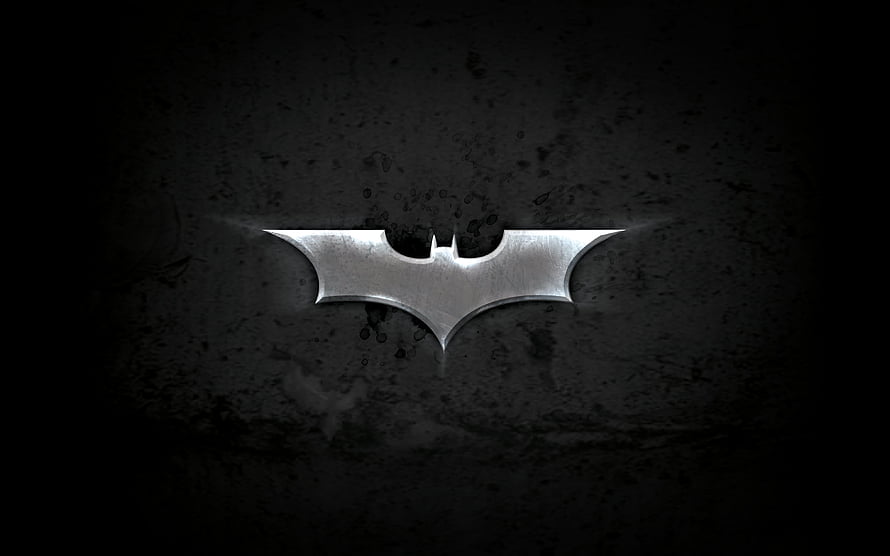 Metallic Batman Emblem on Dark Grunge Concrete Background HD wallpaper
