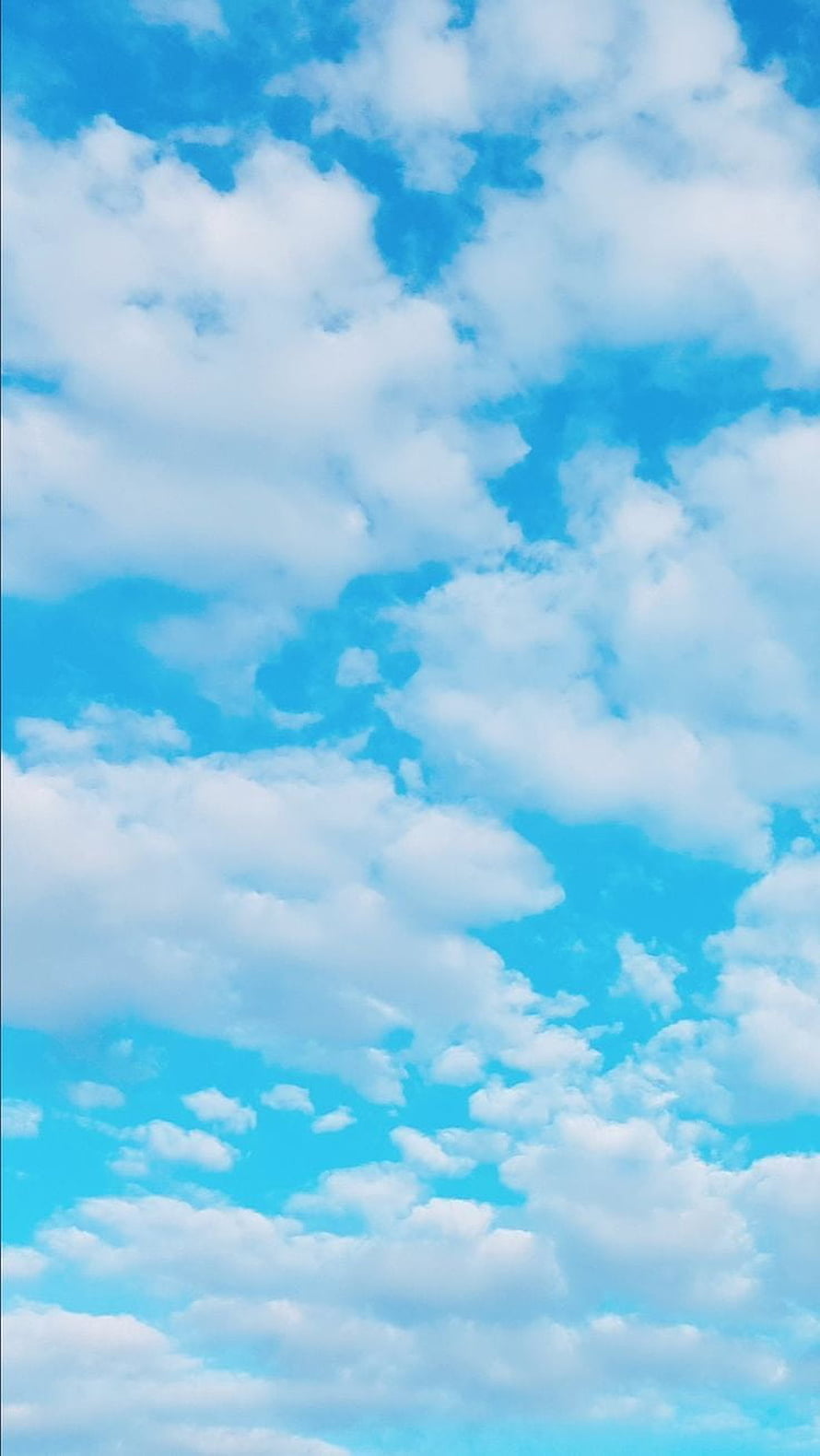 Serene Baby Blue Sky With Fluffy White Clouds HD phone wallpaper