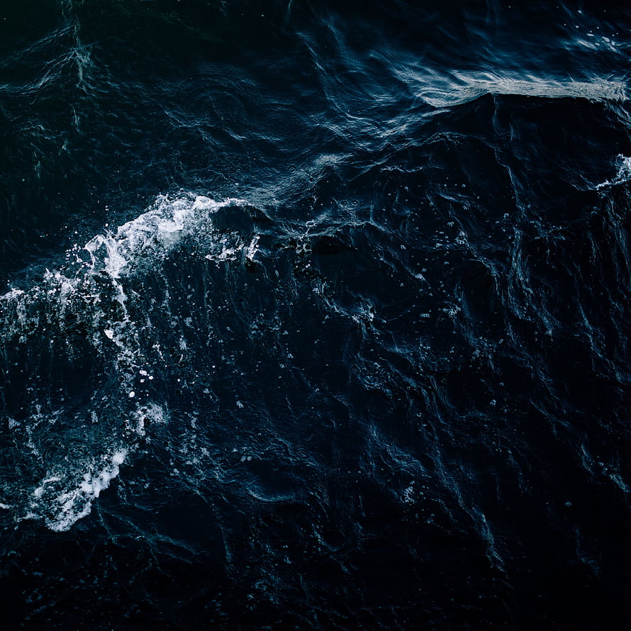 Dark Ocean Waves With White Sea Foam And Deep Blue Water Texture HD phone wallpaper