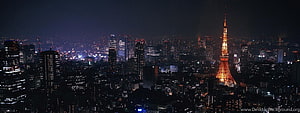 Tokyo Skyline at Night Featuring the Illuminated Tokyo Tower and City Lights HD wallpaper