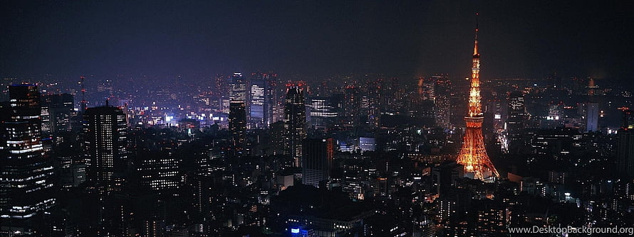 Tokyo Skyline at Night Featuring the Illuminated Tokyo Tower and City Lights HD wallpaper