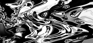 Abstract Black and White Liquid Metal Texture with Glossy 3D Reflections HD wallpaper