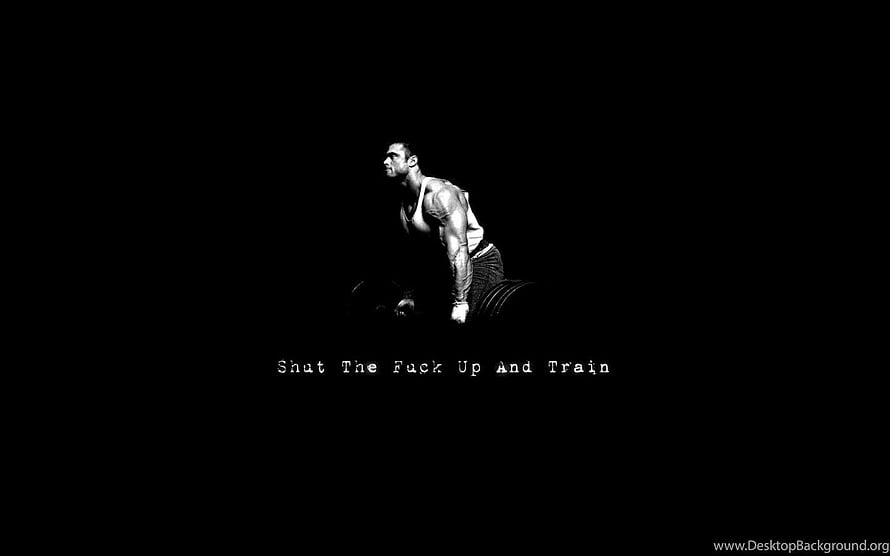 Black and White Gym Motivation with Weightlifting Athlete and Inspirational Quote HD wallpaper