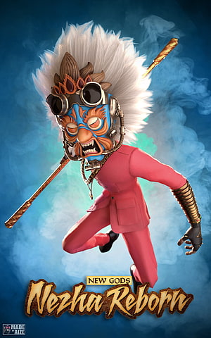 Nezha Reborn Character Concept Art with Goggles and Pink Suit HD phone wallpaper