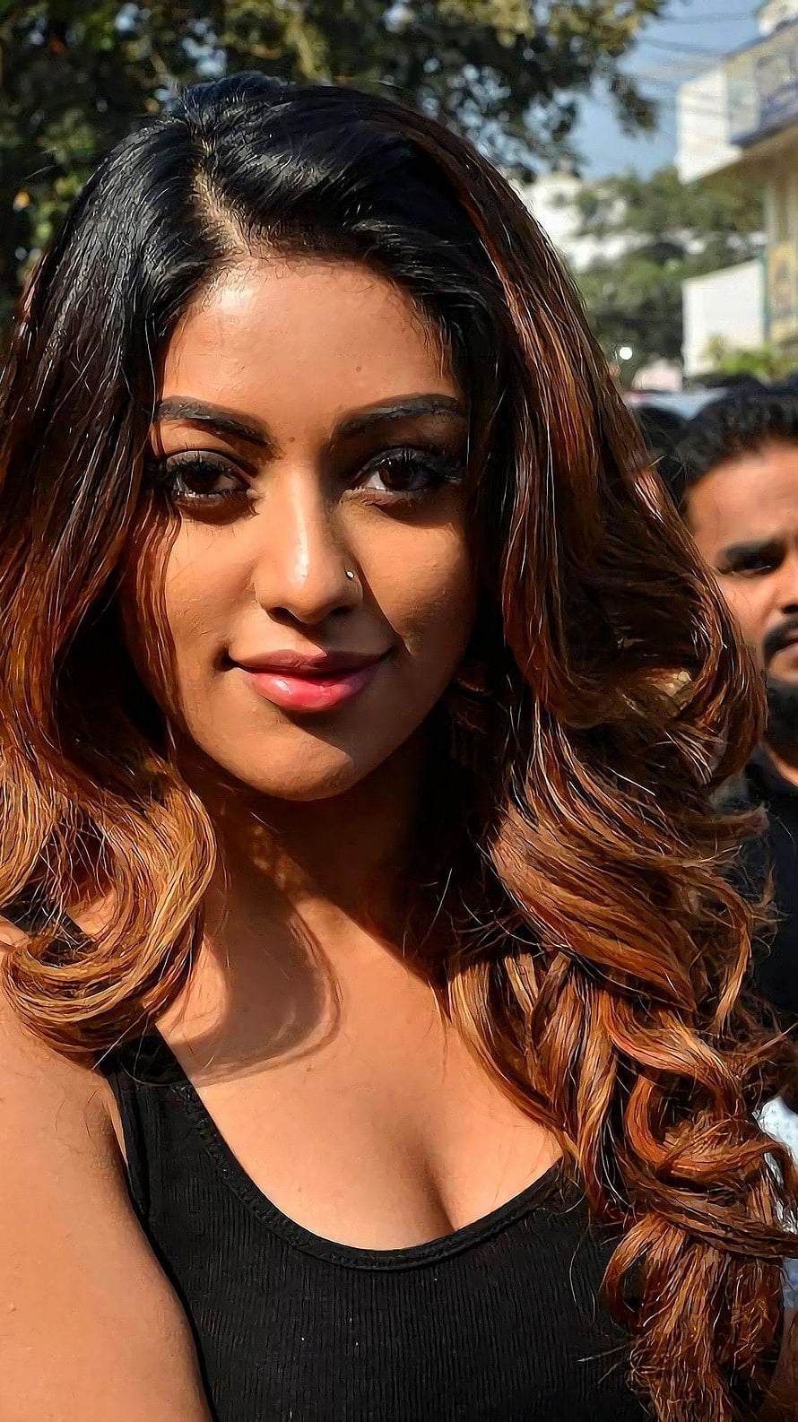 Anu Emmanuel Portrait With Wavy Hair And Black Top HD phone wallpaper