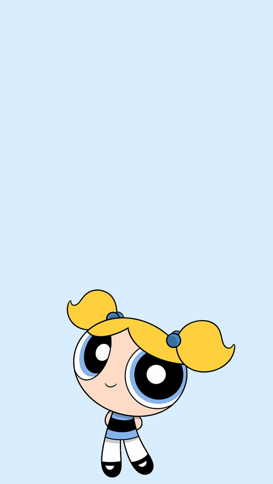 Bubbles from The Powerpuff Girls in a minimalist light blue background HD phone wallpaper