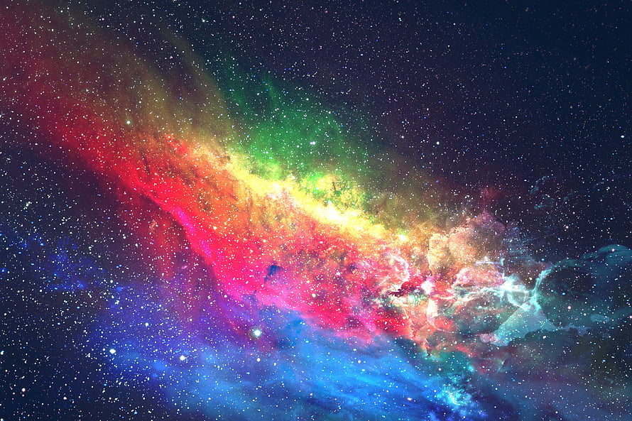 Vibrant Multi-Color Nebula Clouds and Star Field in Deep Space HD wallpaper