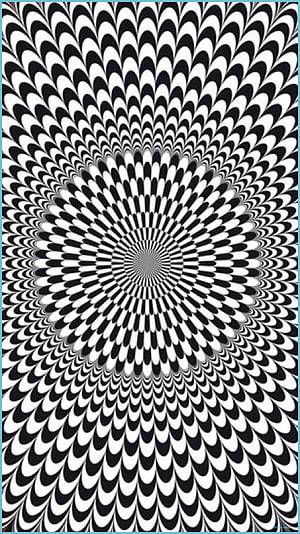Black and White Radial Optical Illusion Pattern with Hypnotic Depth Effect HD phone wallpaper