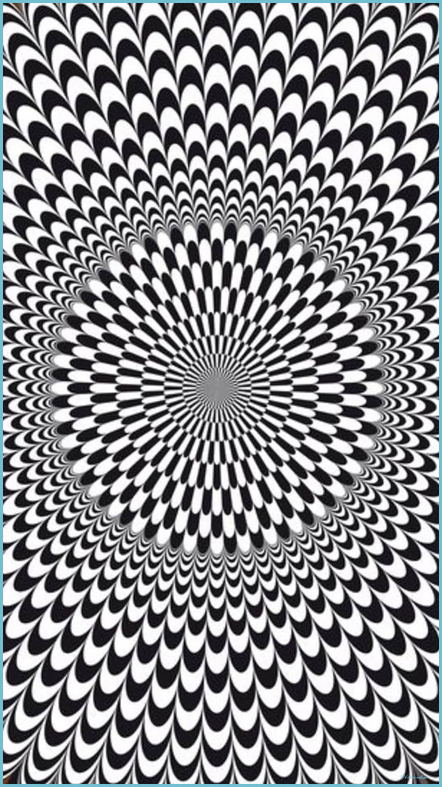 Black and White Radial Optical Illusion Pattern with Hypnotic Depth Effect HD phone wallpaper