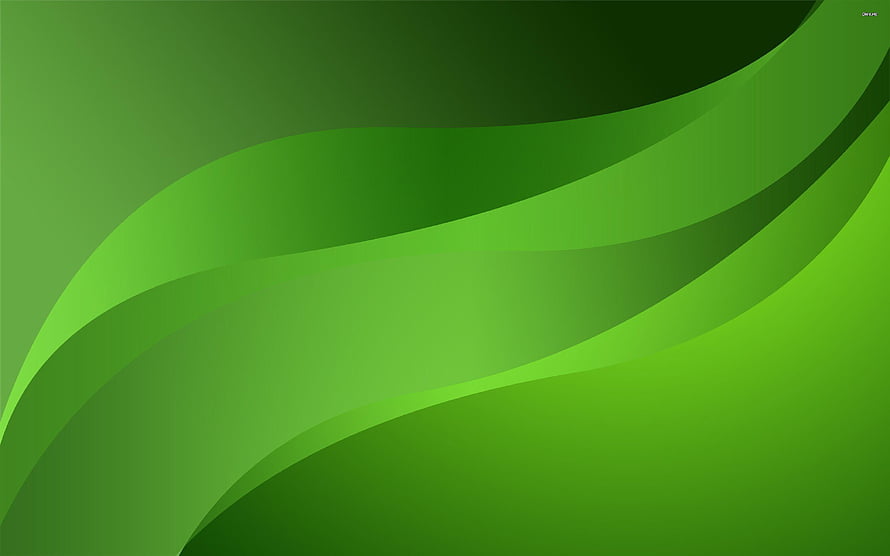 Abstract Green Wave Gradient Background with Smooth Curved Layers and Minimalist Design HD wallpaper