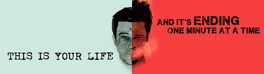 Split Face Portrait with Smoke and Motivational Life Quote on Dual Color Background HD wallpaper