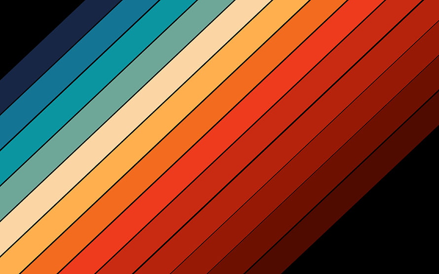 Material Design Diagonal Color Palette with Warm and Cool Gradient Stripes HD wallpaper