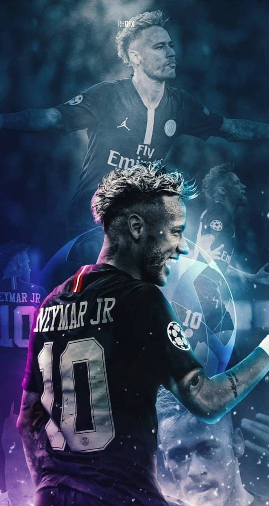 Neymar Jr Paris Saint-Germain Number 10 Jersey Football Player Portrait HD phone wallpaper