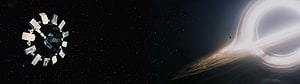 Interstellar Space Station and Wormhole in Deep Space HD wallpaper