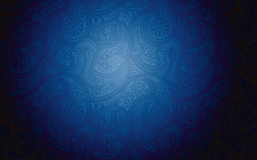 Intricate Islamic Geometric Pattern with Deep Blue and Purple Gradient Background HD wallpaper