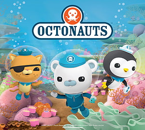 Octonauts Captain Barnacles, Kwazii, and Inkling Exploring a Colorful Underwater Reef HD wallpaper
