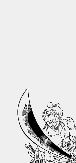 Roronoa Zoro Wano Arc Manga Panel Black and White Illustration HD phone wallpaper