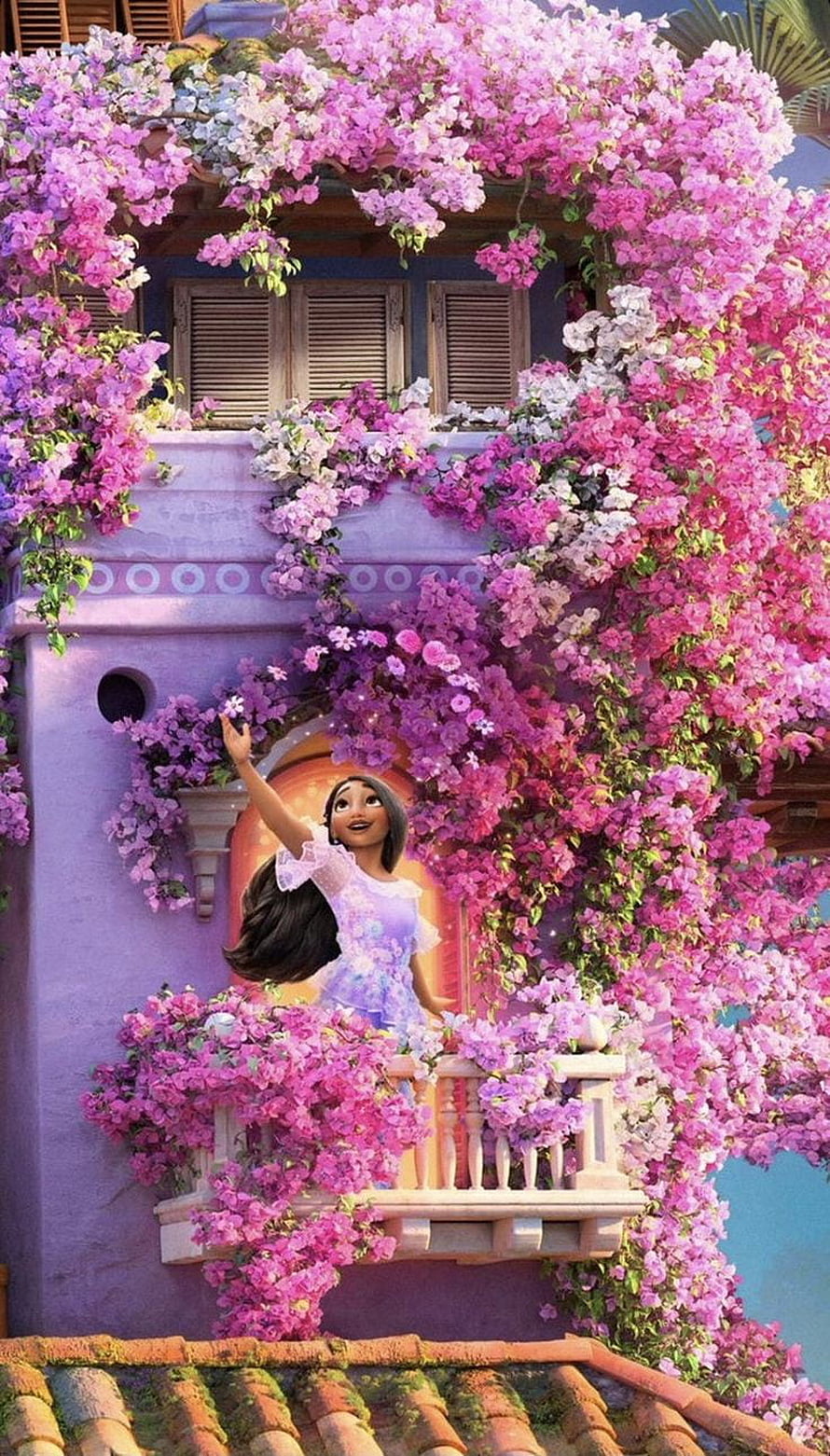 Mirabel Madrigal on a Flower-Covered Balcony in Encanto HD phone wallpaper